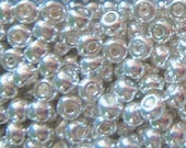 Size 6 0 Pony or E Bead OPAQUE SILVER METALLIC Preciosa Czech Glass Seed Beads-4mm Round Rocailles-20grams-Spacers-Kumihimo Jewelry Supplies