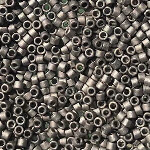 Size 11/0 Miyuki Delica, Opaque NICKELPLATED MATTE SILVER (#DB0321), 7.5 gram Tube, 1.6mm Round Glass Seed Beads/Rocaille, Loom/Weaving Supp
