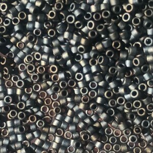 Size 11/0 Miyuki Delica, Opaque MATTE RAINBOW Medium GREY (#DB0307), 7.5gram Tube, 1.6mm Round Glass Seed Bead/Rocaille, Weaving Supplies