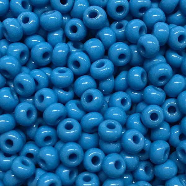 Size 6/0 Pony or E Bead Opaque DARK TURQUOISE BLUE Preciosa Czech Glass Seed Beads-4mm Round Rocailles-20grams-Spacers-Kumihimo Supplies