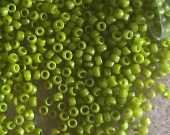 Size 15/0 Opaque ANCIENT OLIVE GREEN (#15T2001-100) Toho Glass Seed Beads-1.5mm Round Rocailles-10gram Tube-Jewelry/Loom Supplies