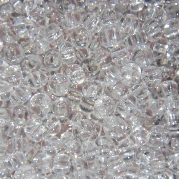 Size 6/0 Pony or E Bead TRANSPARENT CRYSTAL Clear Preciosa Czech Glass Seed Beads-4mm Round Rocailles-20grams-Spacers-Kumihimo/Loom Supplies