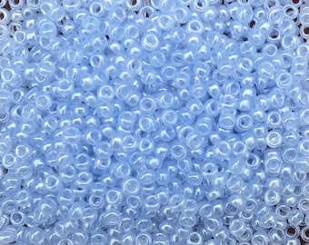 Size 15/0 Opaque Light SAPPHIRE BLUE Ceylon PEARL (#15T146) Toho Glass Seed Beads-1.5mm Round Rocailles-10gram Tube-Jewelry/Loom Supplies