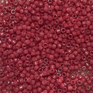 Size 11/0 Miyuki Delica, Opaque DARK ROSE (#DB1376V), 7.5 gram Tube, 1.6mm Round Glass Seed Beads/Rocailles, Jewelry/Bead Weaving Supplies