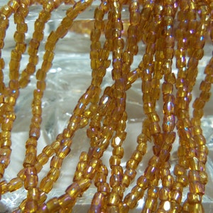 Size 10/0 Three Cut-Tri Cut TRANSPARENT TOPAZ-Brown IRIS-Ab-Rainbow Preciosa Czech Glass Seed Beads-2.3mm Rocailles-Strands/Strings-One Hank