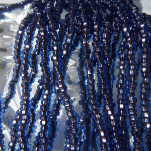 Size 11/0 Seed Beads COPPERLINED Light SAPPHIRE BLUE Preciosa Czech Glass-2.1mm Round Rocailles-Hank/Bead Strands/String-Jewelry Supplies