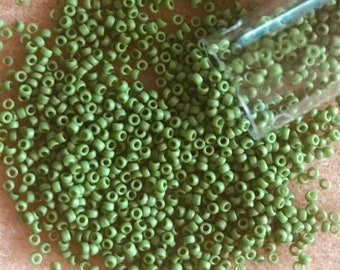 Size 15/0 Opaque ANCIENT GREEN (#15T2004-100) TOHO Glass Seed Beads-1.5mm Round Rocailles-10gram Tube-Jewelry/Loom Supplies