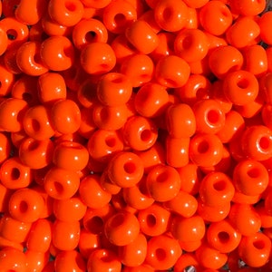 Size 2/0 OPAQUE ORANGE Preciosa Czech Glass Seed Beads-6mm Round Rocailles-20grams/About 90 Beads-Spacers-Kumihimo/Jewelry/Loom Supplies