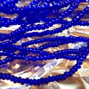 Size 11/0 True Cut/Charlotte/One Cut Transparent DARK ROYAL BLUE Preciosa Czech Glass Seed Beads-2.1mm Rocailles-Short Hank/Strands/Strings