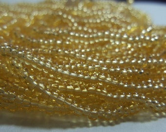 Size 10/0 Seed Beads TRANSPARENT LIGHT TOPAZ-Brown Preciosa Czech Glass-2.3mm Round Rocailles-Hank/Strands/Strings-Jewelry Supplies