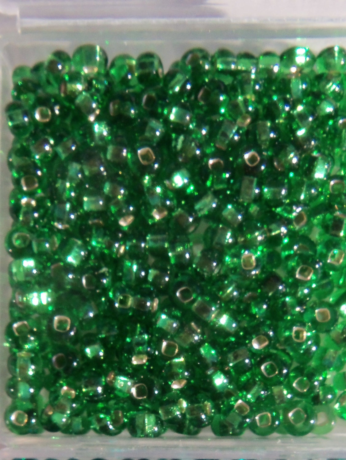 Size 6/0 Pony or E Bead Metallic Silver Lined LIME GREEN Etsy