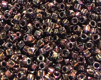 Size 11/0 Miyuki Delica, Rainbow Lustered AMETHYST GOLD(#DB0128), 7.5 gram Tube, 1.6mm Round Glass Seed Beads/Rocailles, Weaving Supply