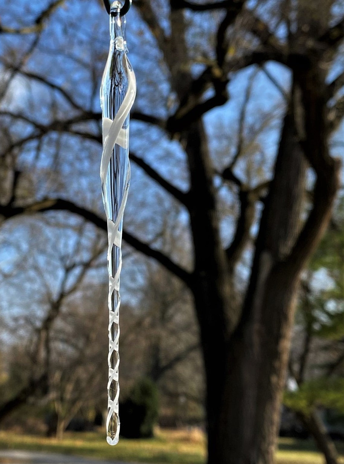Set of 6 Elegant Hand Blown Glass Icicles Ornaments Etsy