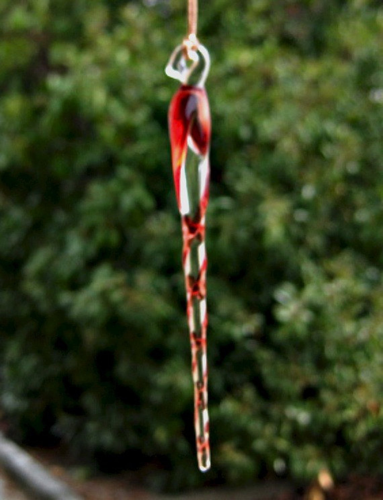 Set of 6 Ruby Red Icicles Christmas Tree Ornaments Hand Blown Etsy