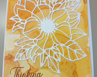 Handmade Watercolor Flower Thinking of You Greeting Card - Etsy