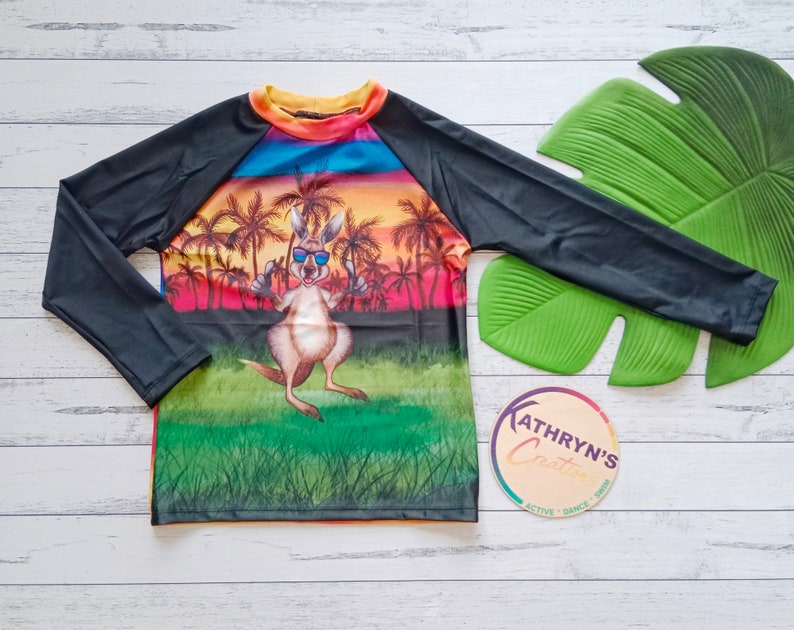 Boys/Girls/Unisex Swim Rashie Top Aussie Roo image 1