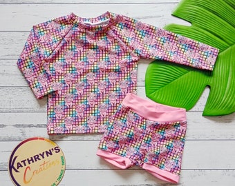 Baby Swim Set - Rainbow Pastel Piggies in Glasses