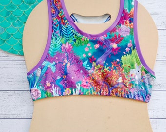 Girls' Racerback Crop Top - Fairy Forrest