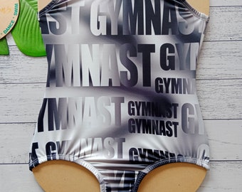 Girls' Sleeveless Leotard or Swimsuit - Black Gymnast