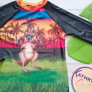 Boys/Girls/Unisex Swim Rashie Top Aussie Roo image 2