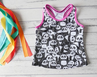 Girls' Racerback Tank Top - Pandas