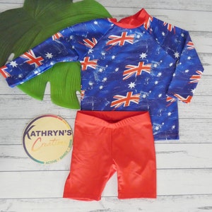 Girls/Boys/Unisex Swim Set Aussie Flag image 1