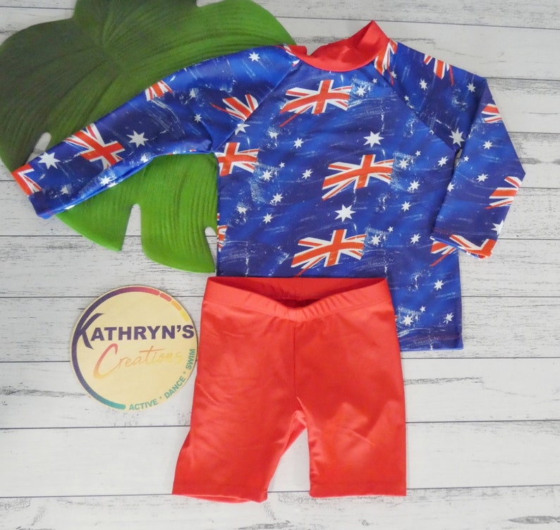 Girls/Boys/Unisex Swim Set Aussie Flag image 1