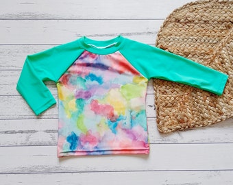 Baby Girls' Swim Rashie Top - Watercolour