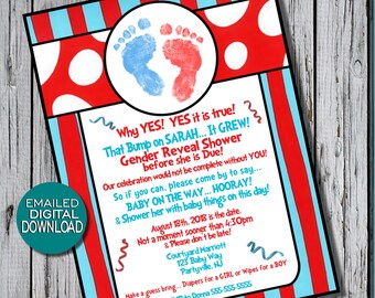 Dr Seuss Twin Baby Shower Invitations Etsy Dr Seuss Twin Baby Shower Invitations Etsy
