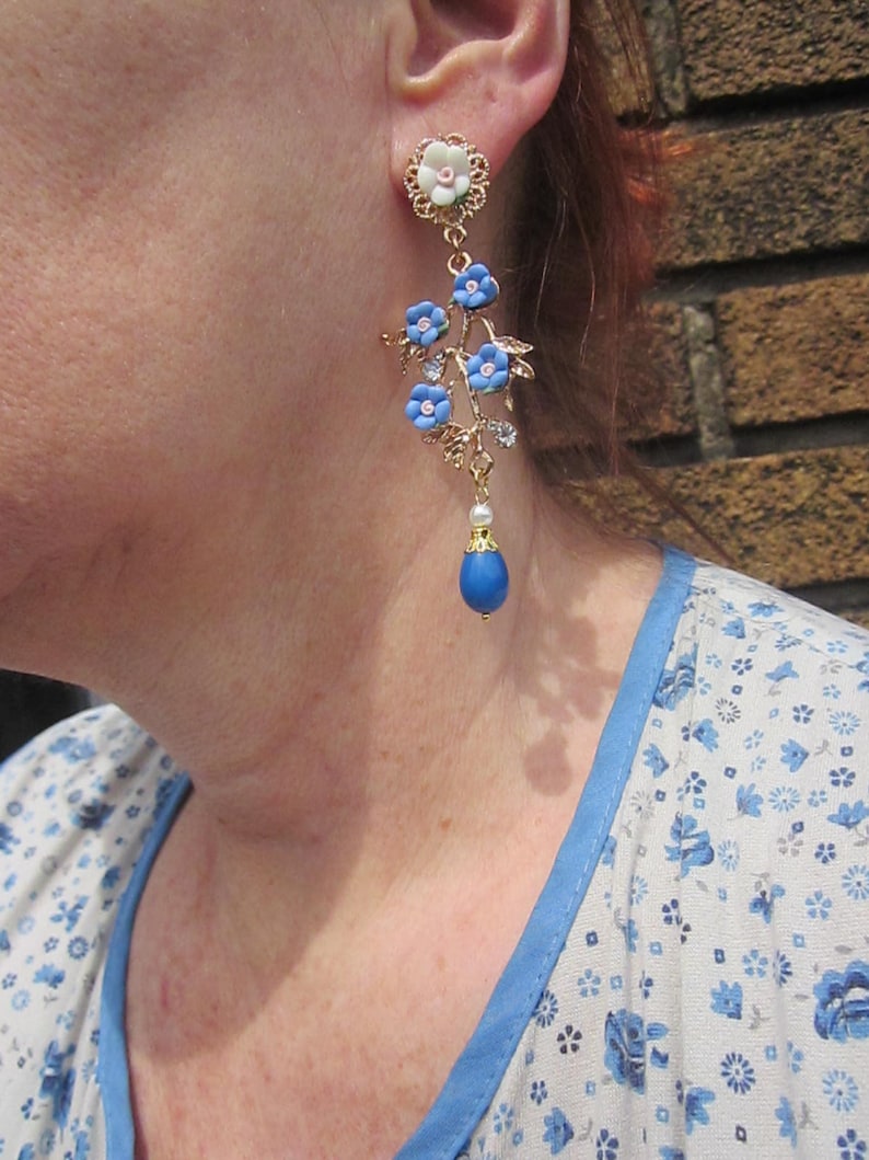 Gift for Her Blue me not flowers bisque ceramic Etsy