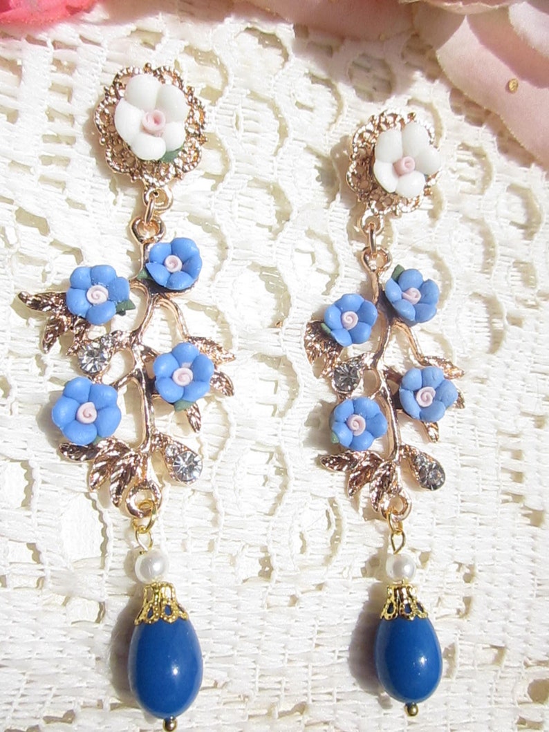 Gift for Her Blue me not flowers bisque ceramic Etsy