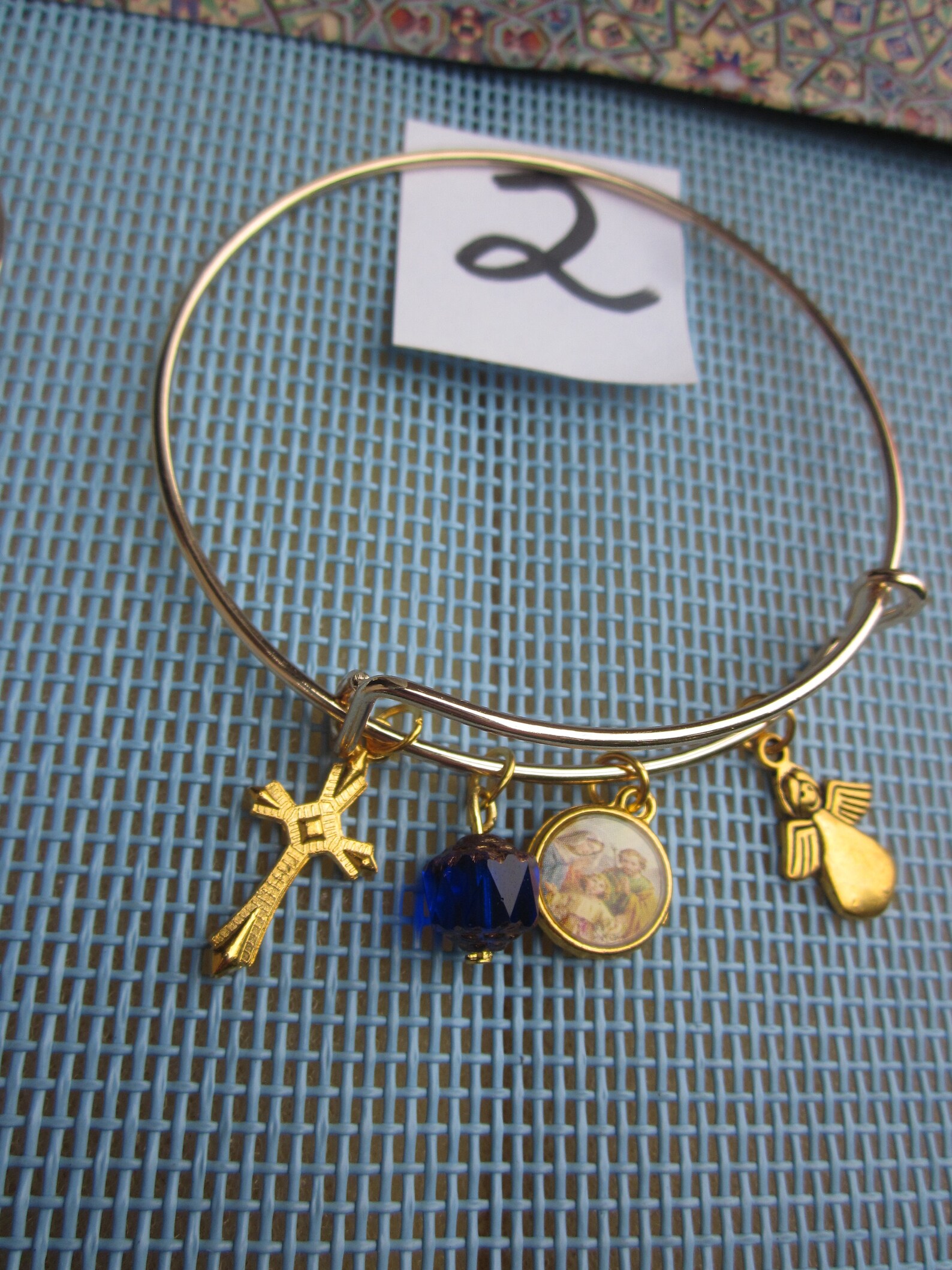 FREE Shipping Religious Gold P. expandable bangle BRACELET w. Etsy