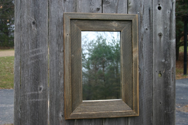 Rustic Barnwood Vanity Style Mirror. Handcrafted Reclaimed Etsy