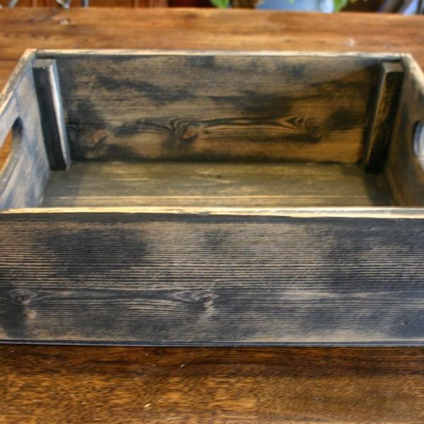 Handmade Reclaimed Wood Crate.  Distressed Barnwood Crate. Wood Storage Box.