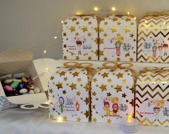 Eid Goodie bags, large Ramadan candy box, Eid gift bags, Eid candy boxes, Eid kids favors and treats, Eid party supplies, Gold box, Nikah