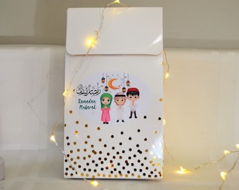 Eid Goodie bags, Ramadan candy box, Eid gift bags, Eid candy boxes, Eid kids favors and treats, Eid party supplies, Gold box