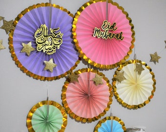 Eid banner, Eid decoration, Ramadan decoration,  Ramadan paper fans, Ramadan party decoration, Star garland, Ramadan banner, Ramadan, Iftar