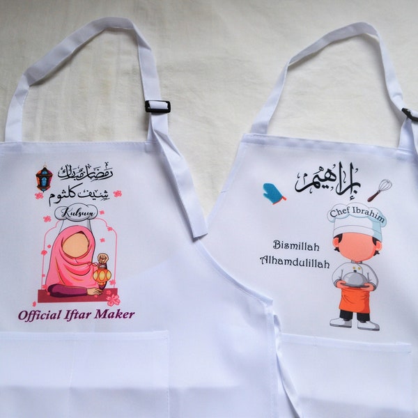 Ramadan Apron, Personalized Aprons, Personalized apron for kids and adult, Ramadan decoration, Ramadan kids favors and treats, Ramadan decor