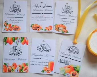 Ramadan tags, Ramadan set of 6 tags, Islamic gift tags, Arabic calligraphy, Ramadan decoration, Ramadan gift, Ramada decor