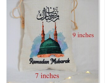 Eid gift bags, Eid Goodie bags, Eid candy bags for children, Ramadan kids favor and treats, Ramadan kids gift bags, Personalized cotton bags