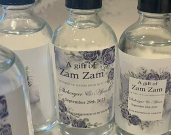 Zam Zam water stickers, Islamic stickers, Muslim baby gift, Aqiqa, Walima decoration, Zamzam water, Arabic calligraphy, Duaa for baby,