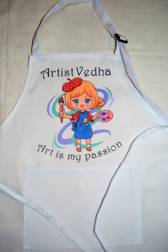 Personalized Painting Apron for Kids, Personalized name Apron for Kids ,artist  Apron, Artist in Training Apron, Painting Supplies Smock 