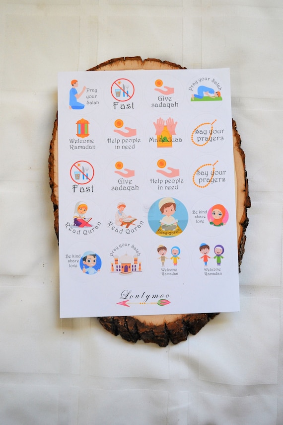 Muslim gifts Ramadan decor Ramadan stickers Islamic Handmade Ramadan 20 stickers for kids good deed charts
