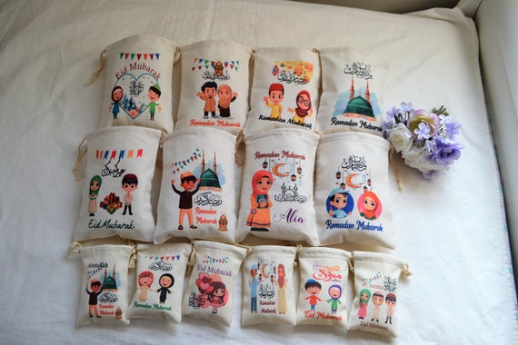 Eid Goodie bags, Eid gift bags, Eid candy bags for children, Ramadan kids favors and treats, Eid party supplies and gifts, Personalized bags