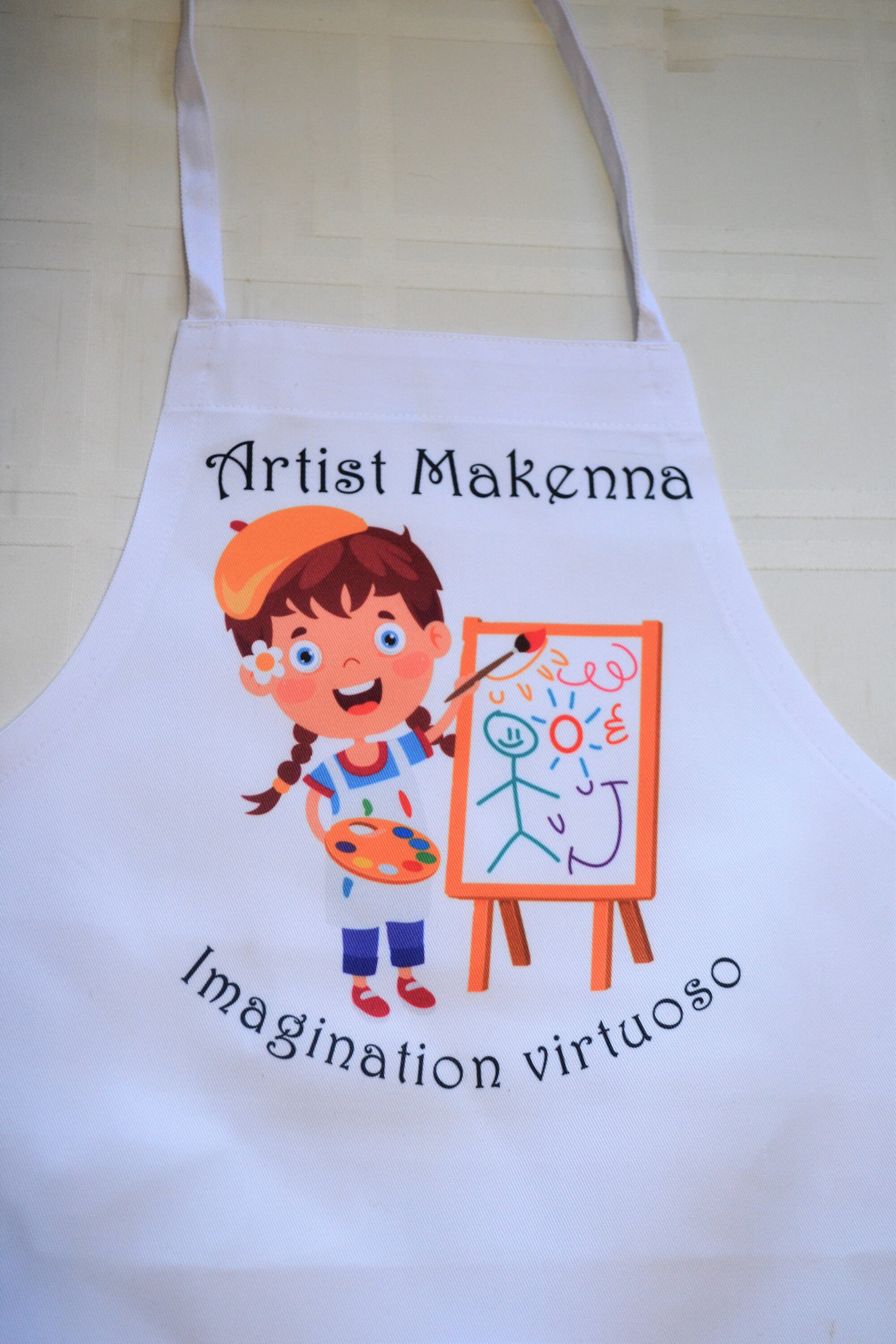 Personalized painting Apron for kids Personalized Name Etsy