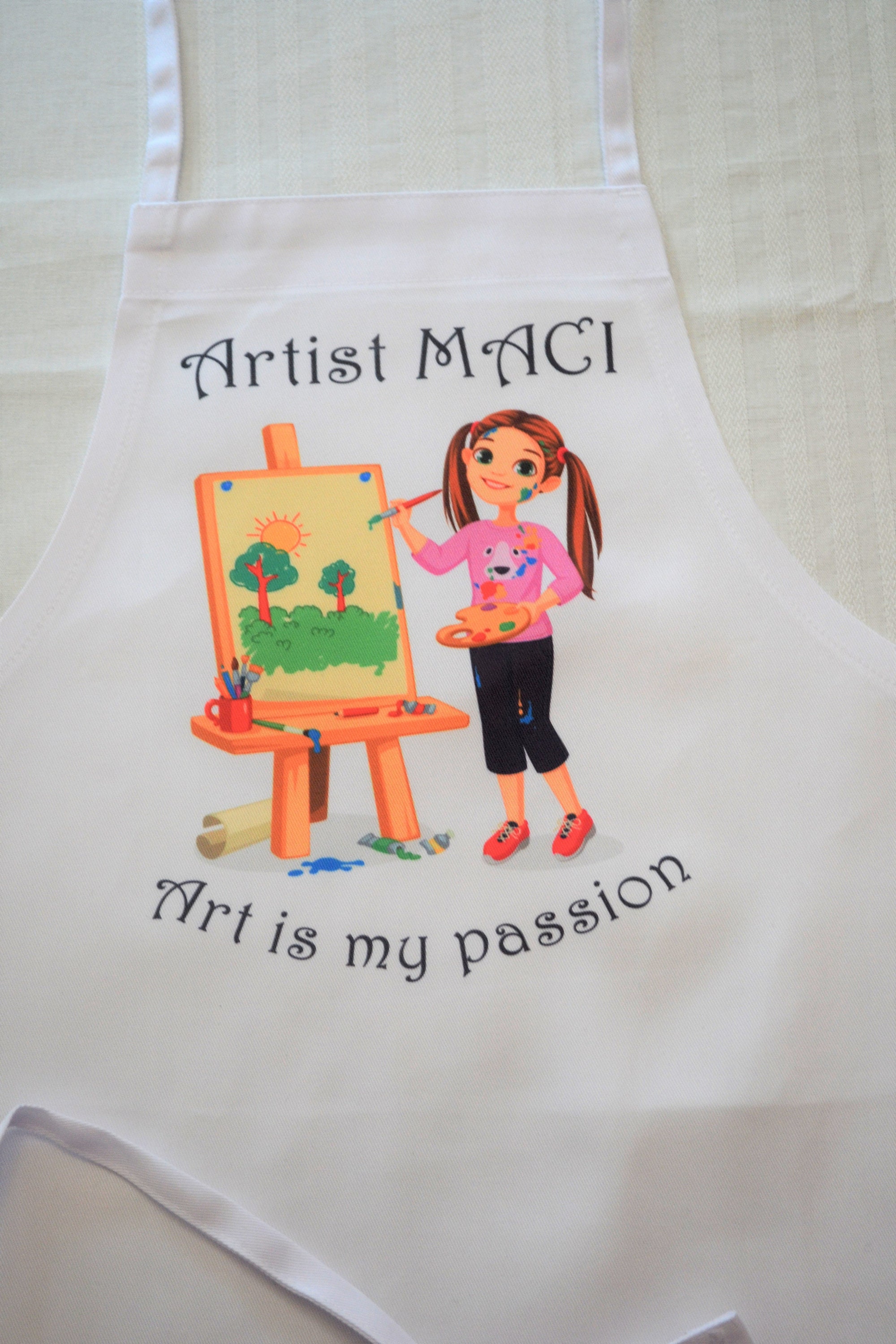 Personalized painting Apron for kids Personalized Name Etsy