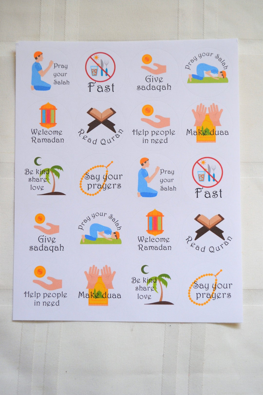 Ramadan Kids Activity, Ramadan Good Deed Stickers, Islamic Ramadan 20 ...