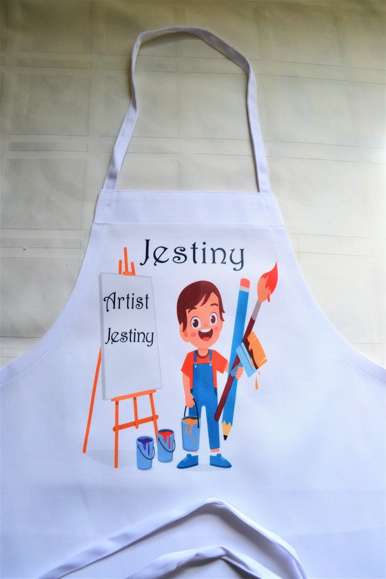 Personalized painting Apron for kids Personalized Name Etsy