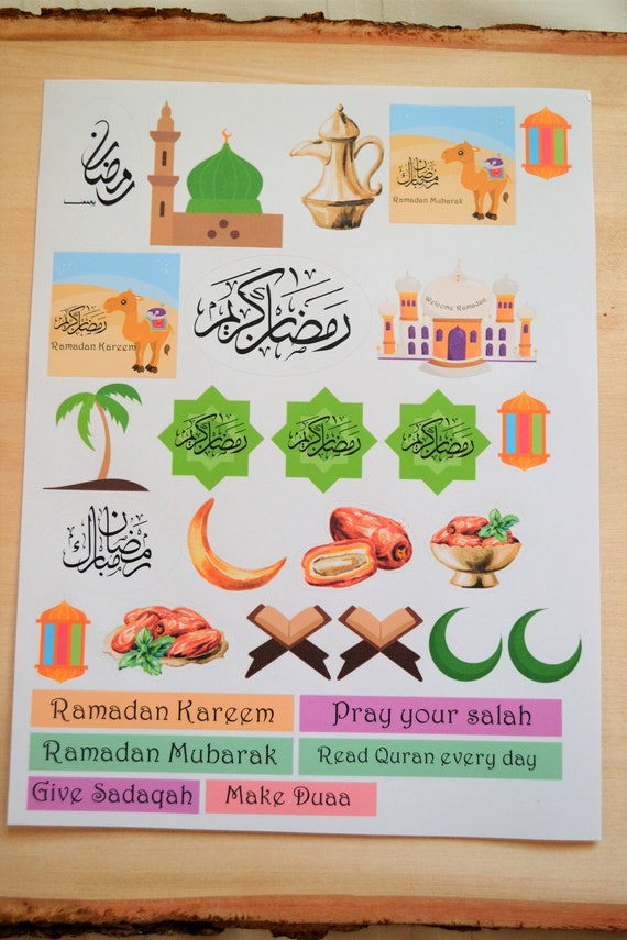 Muslim gifts Ramadan decor Ramadan stickers Islamic Handmade Ramadan 20 stickers for kids good deed charts