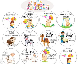 Eid stickers, Eid kids favors and treats, Eid party decor, Eid party supply, Eid Mubarak, Happy Eid,Eid Al-Adha, Eid Ul-Adha